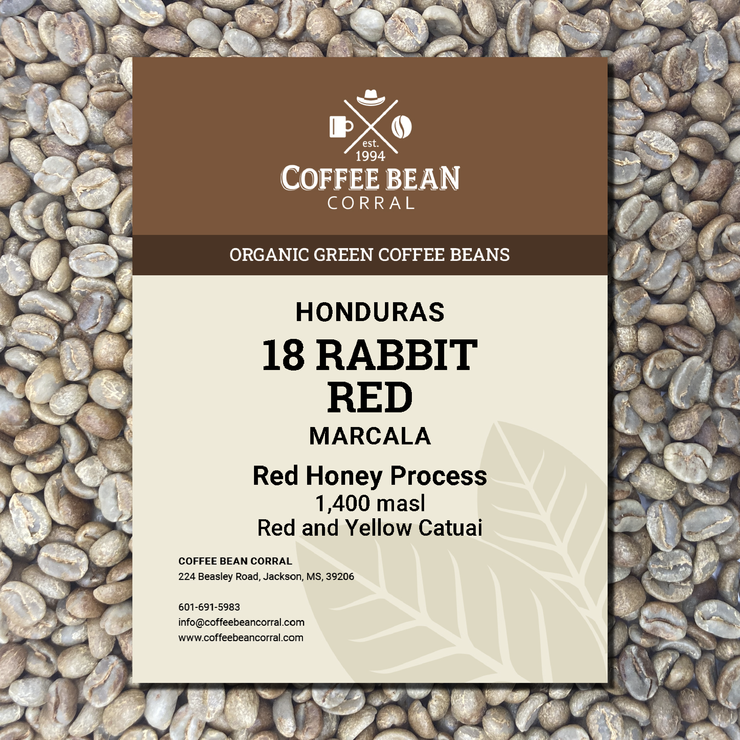 Honduras: Organic 18 Rabbit Red, Marcala HON18ORGRDHONEY